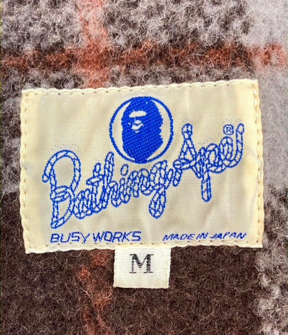 A BATHING APE チェック柄 ピーコート メンズ SIZE M アベイシングエイプ