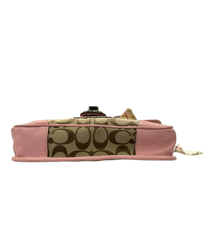 美品 COACH ショルダーバッグ 斜め掛け リボン シグネチャー F13791 レディース コーチ