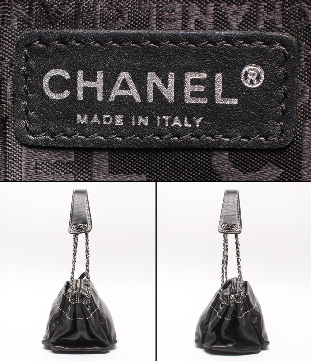 CHANEL チェーンショルダーバッグ 肩掛け シルバー金具 ラムスキン レディース シャネル