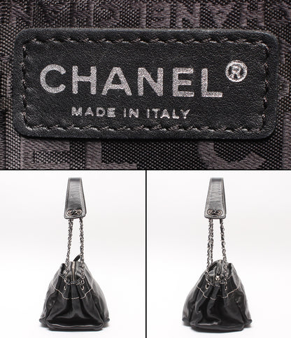 CHANEL チェーンショルダーバッグ 肩掛け シルバー金具 ラムスキン レディース シャネル