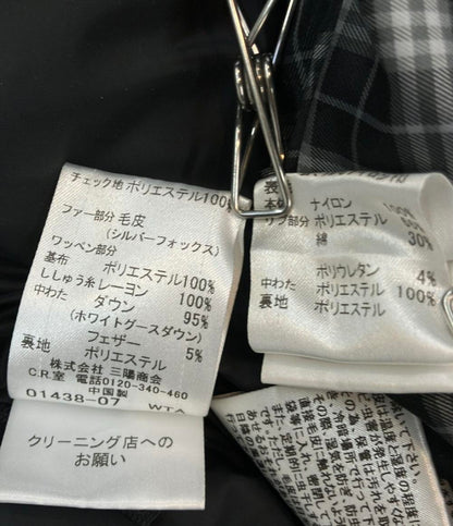 BURBERRY BLACK LABEL ダウンジャケット フード ファー ベスト付き ノバチェック柄 D1F25-425-09 メンズ SIZE LL (XL) バーバリーブラックレーベル
