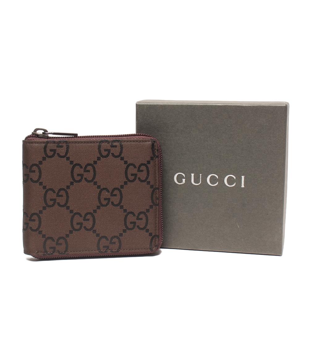 美品 GUCCI ラウンドファスナー二つ折り財布 034 1408 0801 メンズ