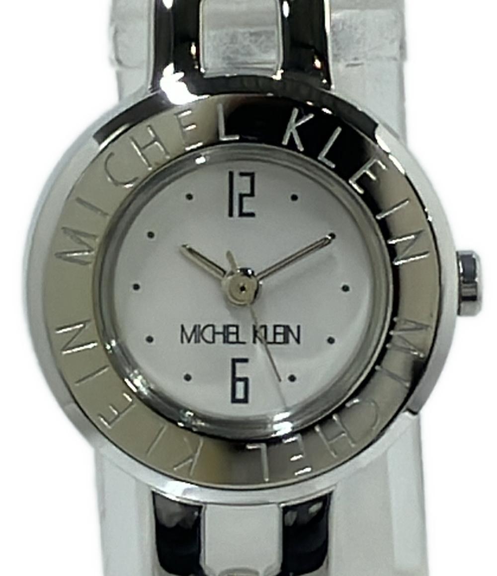 美品 MICHEL KLEIN 腕時計 クオーツ ホワイト 1N01-0CZ0 レディース ミッシェルクラン