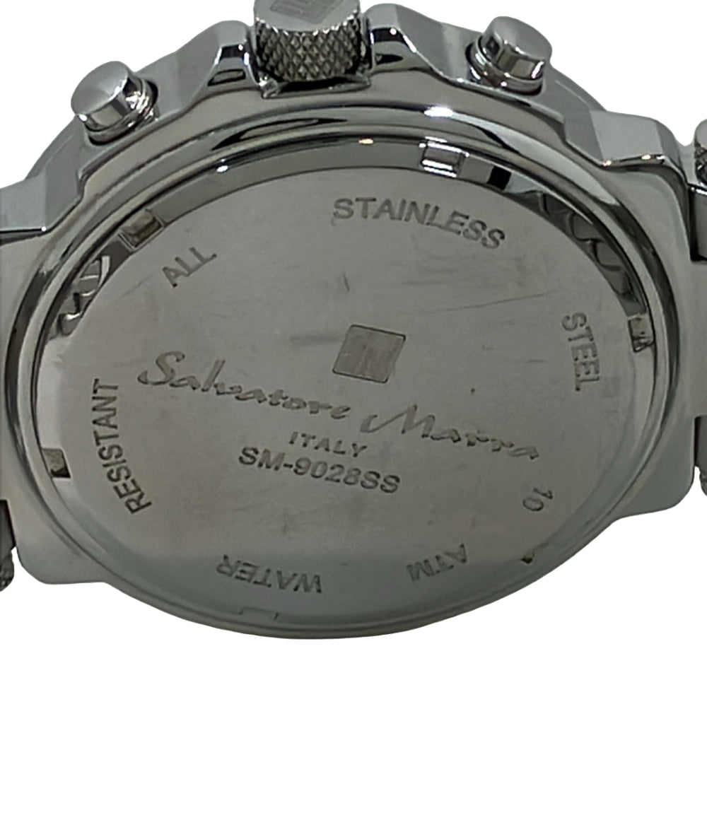 Salvatore Marra 腕時計 クオーツ ブラック SM-9028SS メンズ サルバトーレマーラ