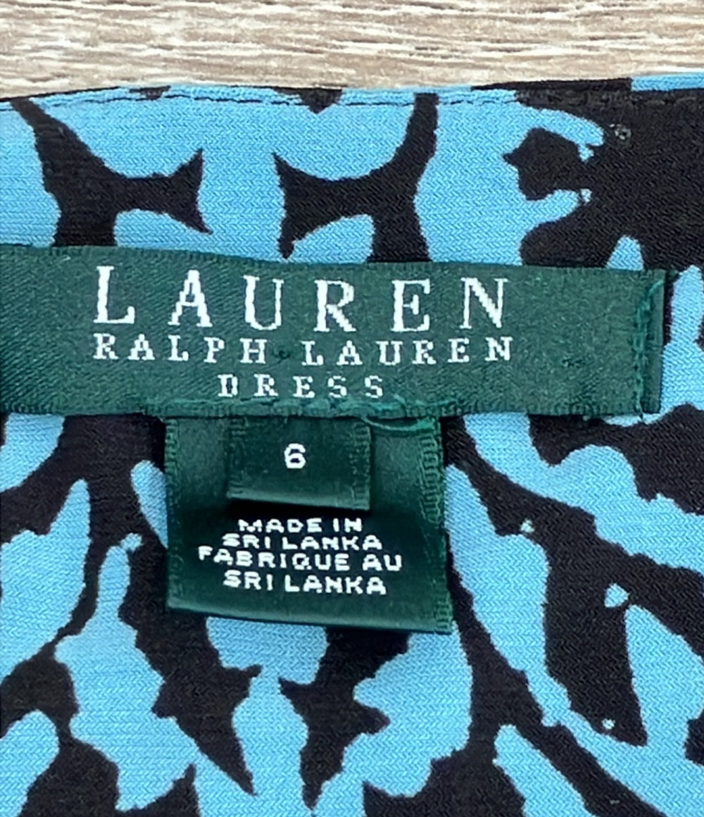 美品 ローレン ラルフローレン ノースリーブワンピース 総柄 レディース SIZE 6 (M) LAUREN RALPH LAUREN