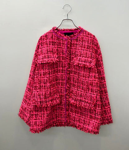 Drawer ノーカラージャケット フリンジツイードジャケット 6522-299-0690 レディース SIZE 38 (M) ドゥロワー