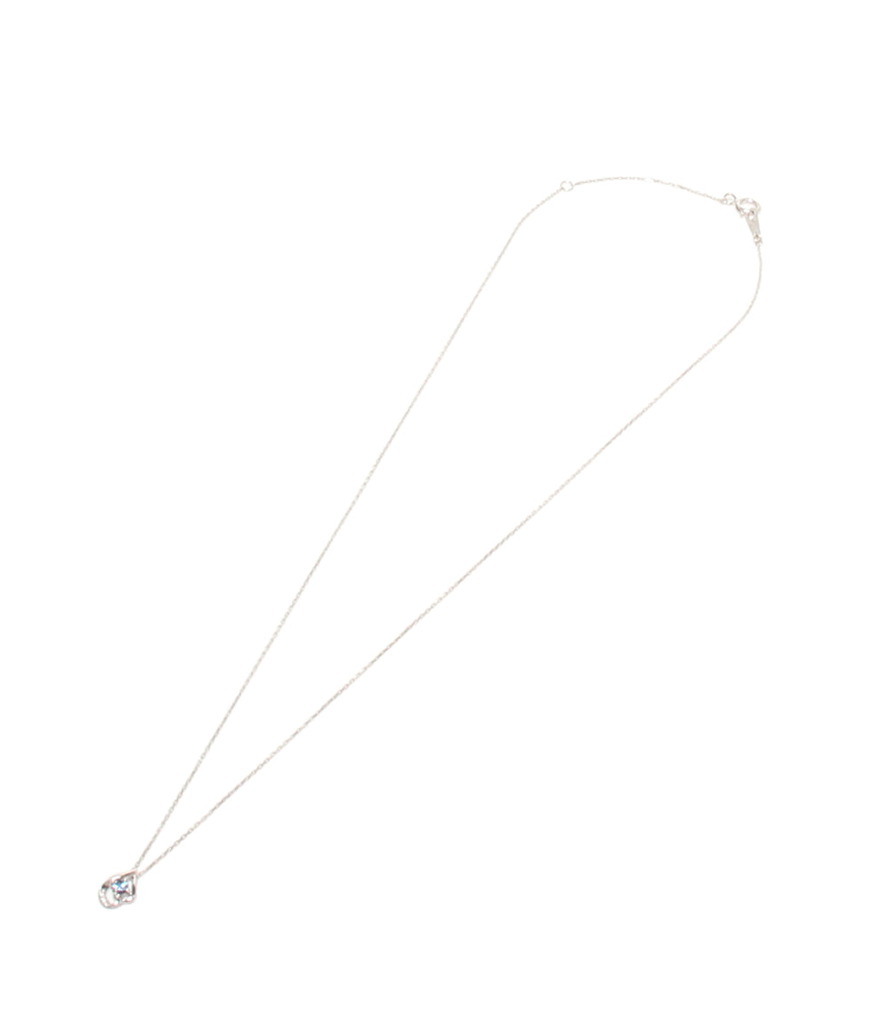 美品 ネックレス K10WG アレキサンドライト 0.02ct ダイヤ 0.01ct レディース