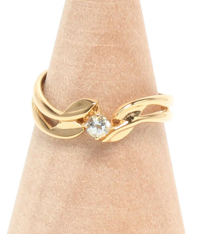 美品 リング 指輪 K18 アクアマリン レディース SIZE 11号