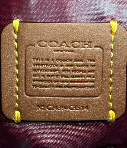 美品 COACH ポーチ エッセンシャルコスメティックポーチ キャンバス シグネチャー CR514 レディース コーチ