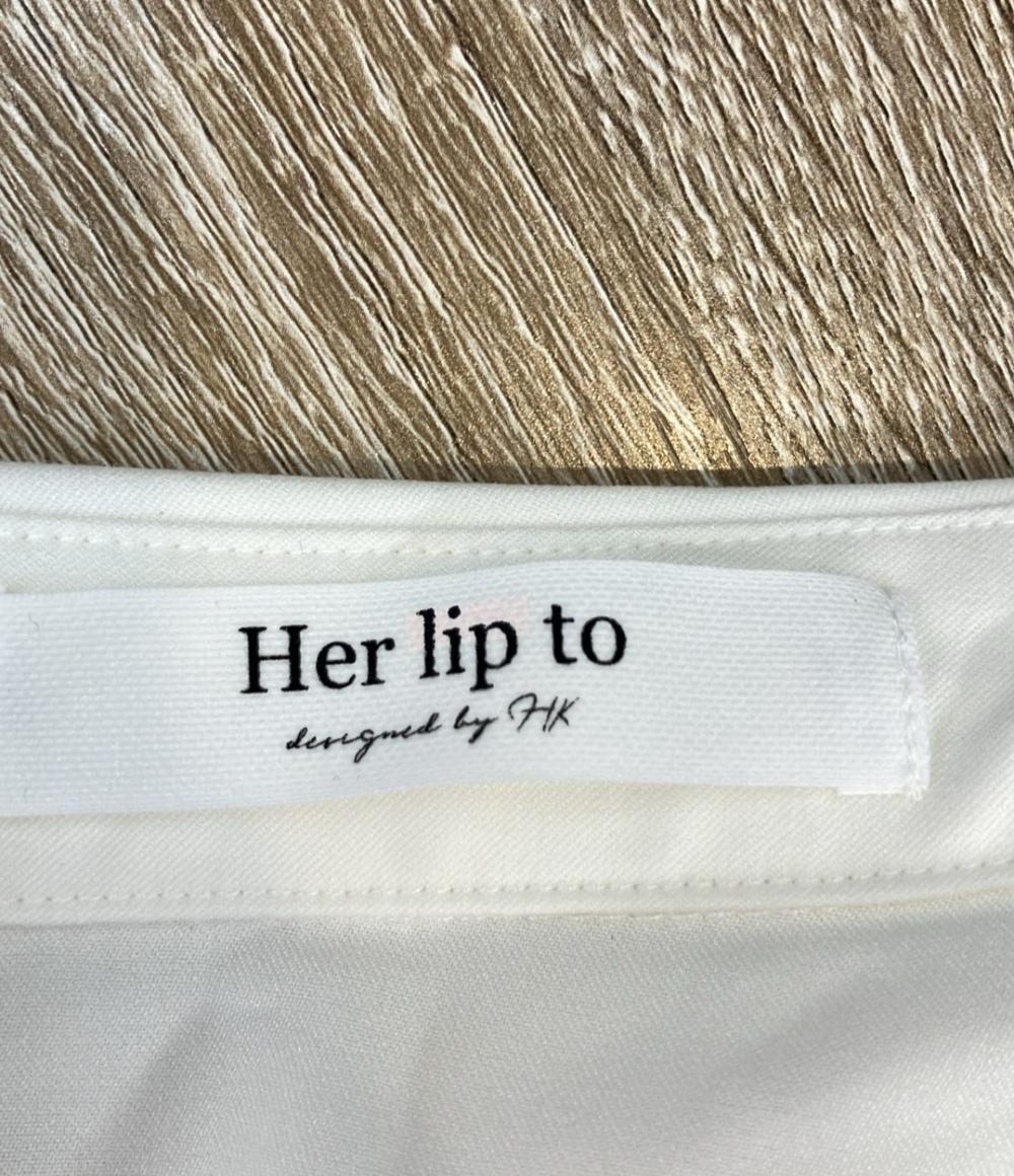 美品 Her lip to 長袖ワンピース タグ付き Pleated Open Shirt Dress 1241305002 レディース SIZE M ハーリップトゥ