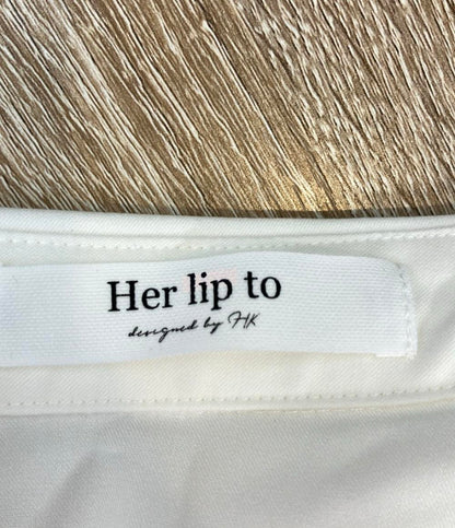 美品 Her lip to 長袖ワンピース タグ付き Pleated Open Shirt Dress 1241305002 レディース SIZE M ハーリップトゥ