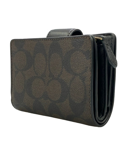COACH 二つ折り財布 ミディアム コーナー ジップ ウォレット シグネチャー キャンパス シグネチャー レディース コーチ