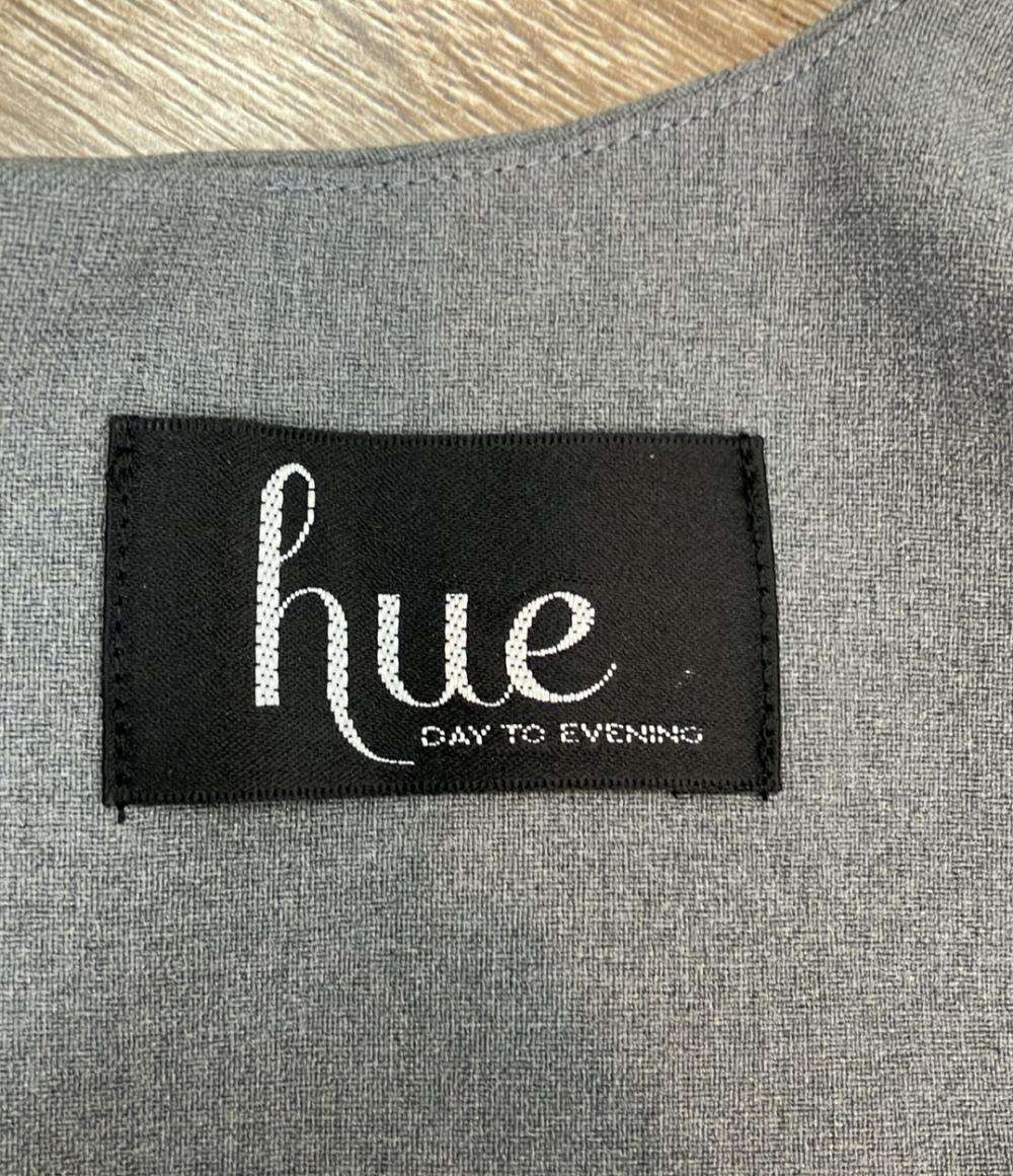 美品 hue DAY TO EVENING セットアップ パンツスーツ ペプラム パール タグ付き レディース SIZE S ヒュー デイ トゥ イブニング