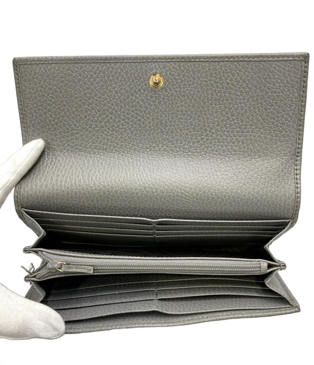 未使用に近い✨　GUCCI GGマーモント　財布　キルティング　ロゴ　グレー GUCCI 長財布 GGマーモント 456116 496085 レディース グッチ