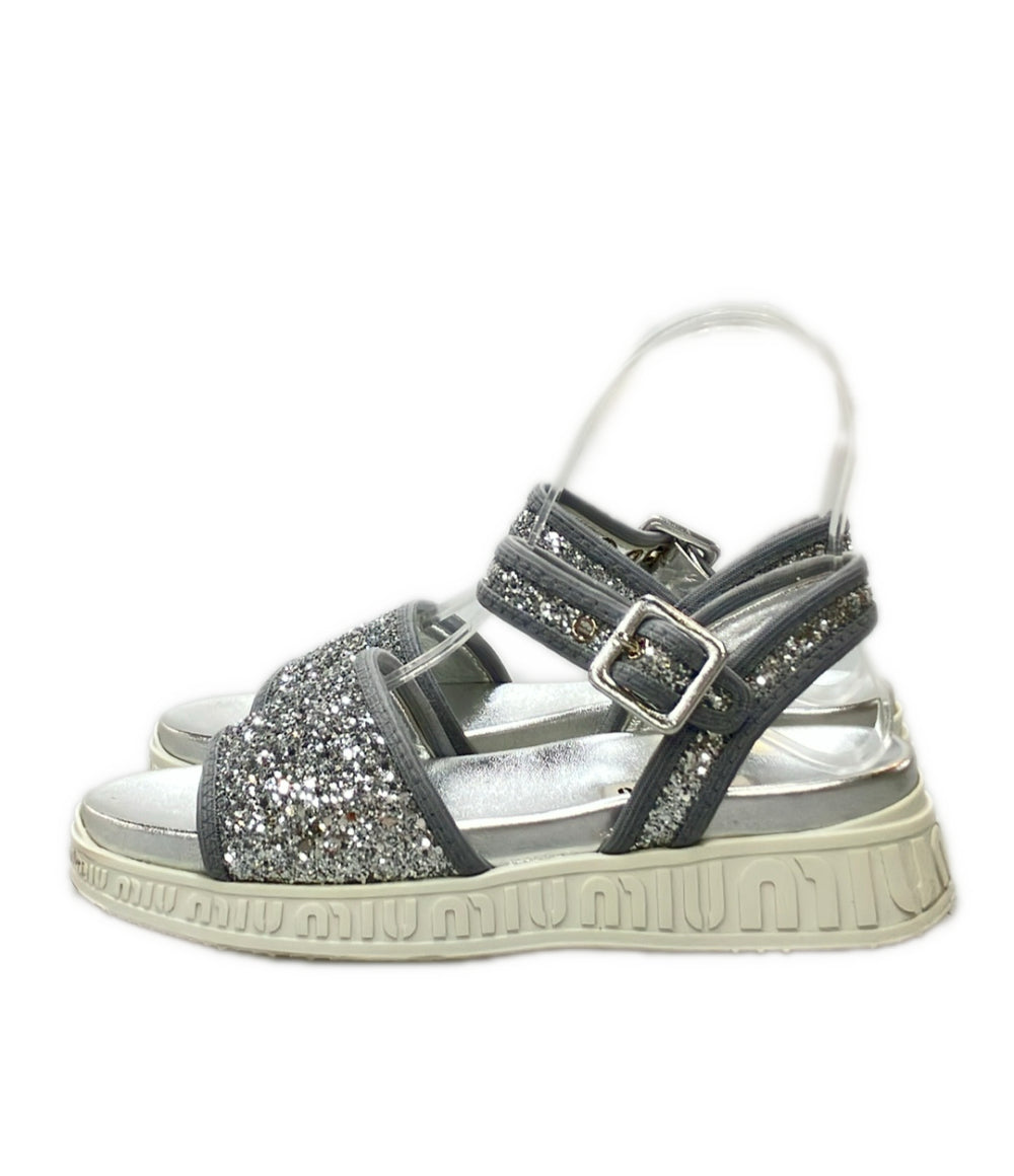 Miu Miu グリッター プラットフォームサンダル レディース SIZE 34 (22cm) ミュウ ミュウ