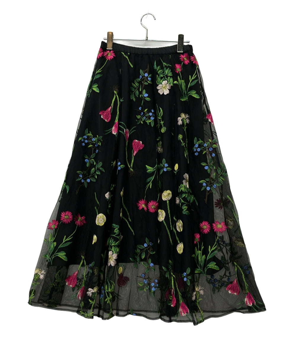 GRACE CONTINENTAL フレアスカート ボタニカルembスカート 0222121014-00 レディース SIZE 36 (S) グレースコンチネンタル