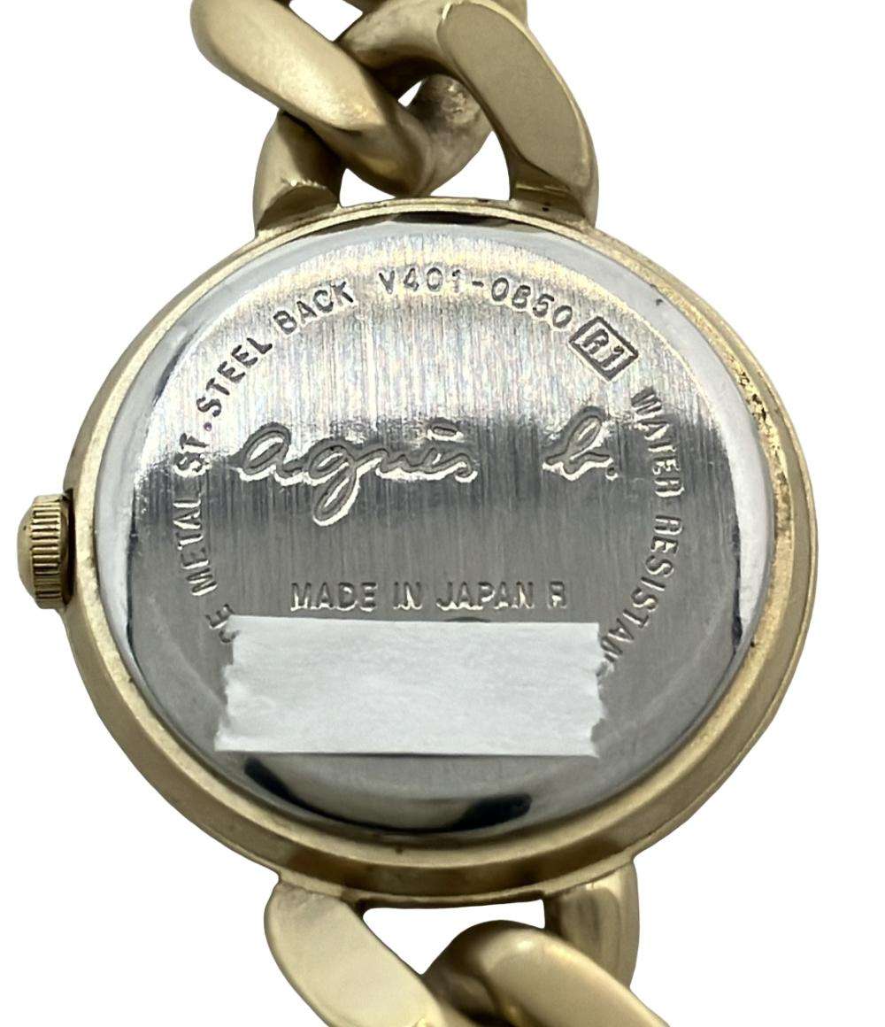 アニエスベー 腕時計 クオーツ ホワイト V401-0850 レディース agnes b