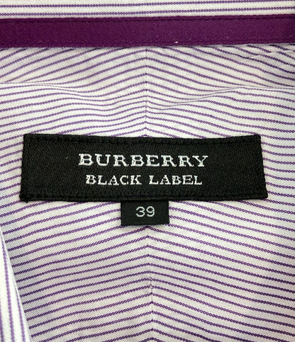 美品 バーバリーブラックレーベル 半袖シャツ ストライプ柄 メンズ SIZE 39 (S) BURBERRY BLACK LABEL