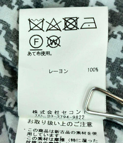 m's braque 長袖シャツ 千鳥格子柄 レーヨン 2223007E メンズ SIZE 40 (M) エムズブラック
