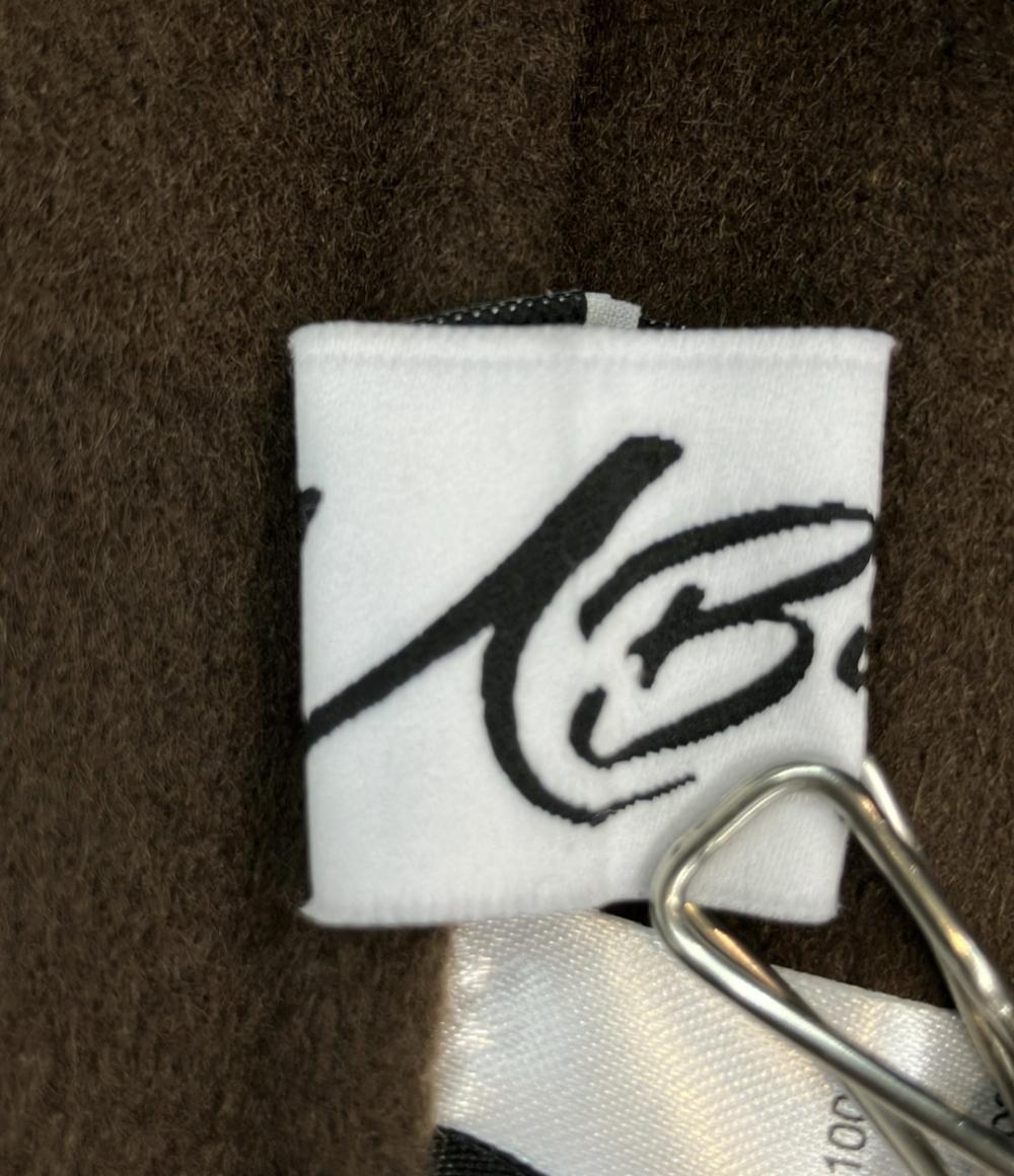 u-Big ノーカラーミドル丈コート  石井毛皮 ウールダブルフェイスショールカラーFOXポケットコート レディース SIZE F (M) ユービック