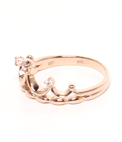 美品 Samantha Tiara リング 指輪 K18 ダイヤ 0.05ct クラウンモチーフ レディース SIZE 8号 サマンサティアラ