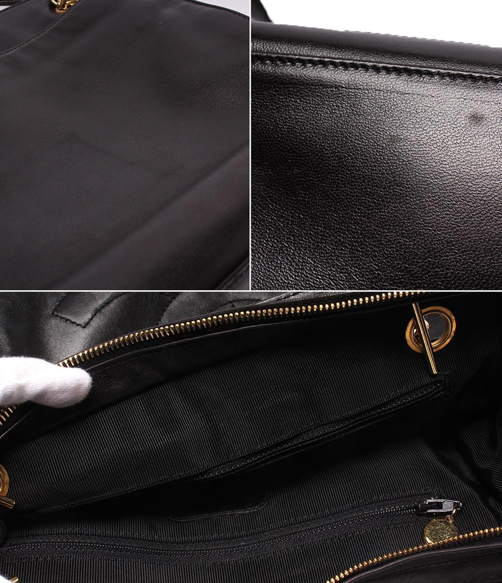 CHANEL チェーントートバッグ Wチェーン 3番台 ラムスキン ゴールド金具 レディース シャネル