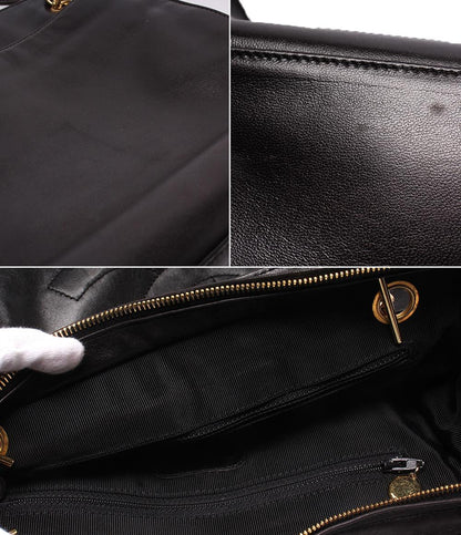 CHANEL チェーントートバッグ Wチェーン 3番台 ラムスキン ゴールド金具 レディース シャネル