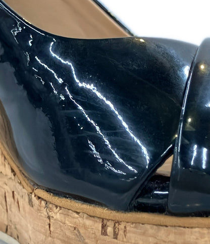 Salvatore Ferragamo ウェッジソールエナメルサンダル YW 00927 レディース SIZE 4 1/2 サルヴァトーレフェラガモ