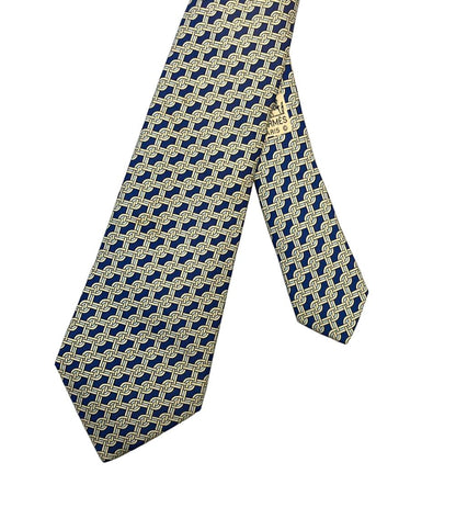 HERMES ネクタイ シルク 100% チェーン柄 7492 IA メンズ エルメス