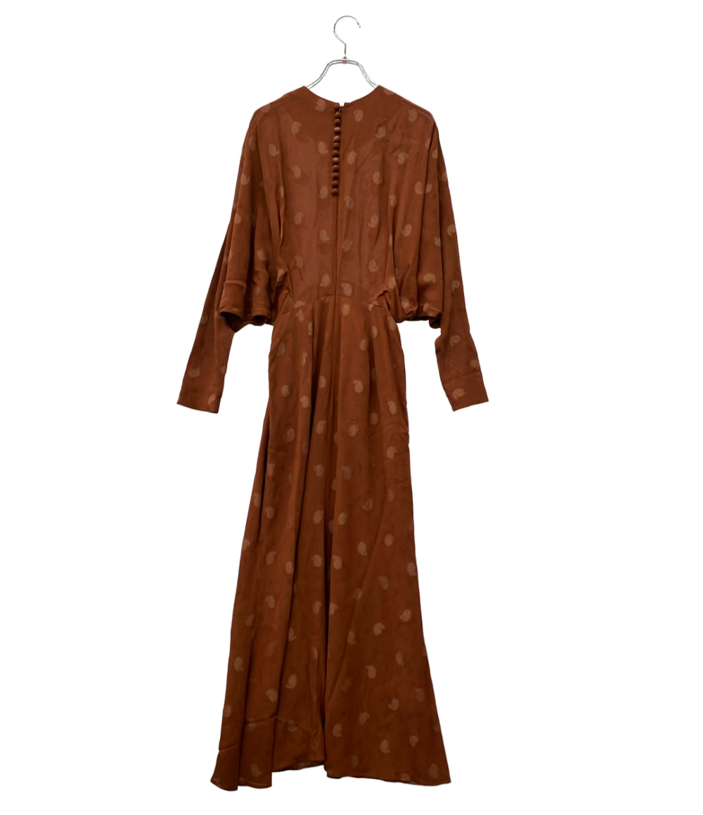 美品 Mame Kurogouchi 長袖 ペイズリージャガードクラシックドレス MM21PFDR708 レディース SIZE 1 (S) マメクロゴウチ