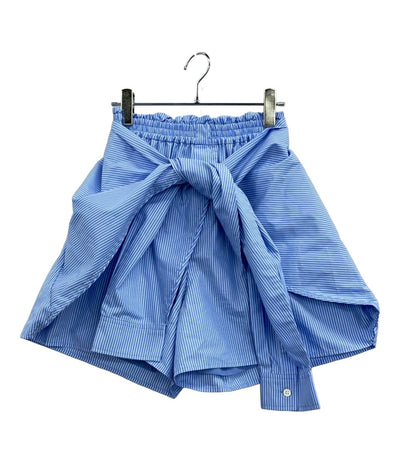 美品 クラネ ストライプショートパンツ ドッキングシャツスリーブ 19110-7102 レディース SIZE 1 (M) CLANE