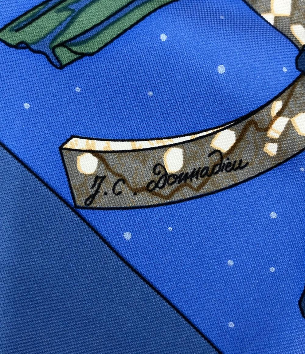 美品 HERMES スカーフ カレ90 シルク100% CAVALiERS DES NUAGES