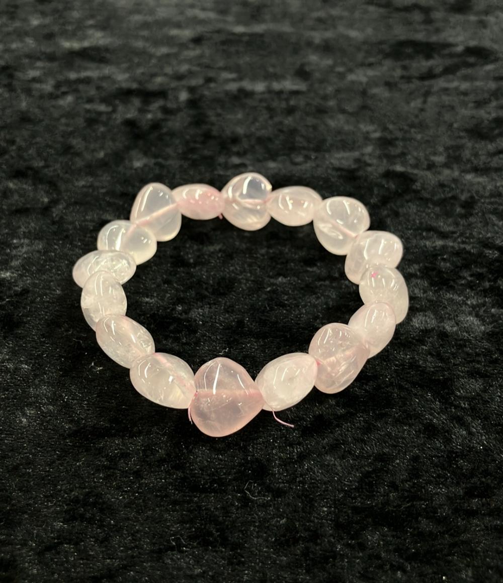 ブレスレット ローズクォーツ 5-6mm　ハートモチーフ レディース