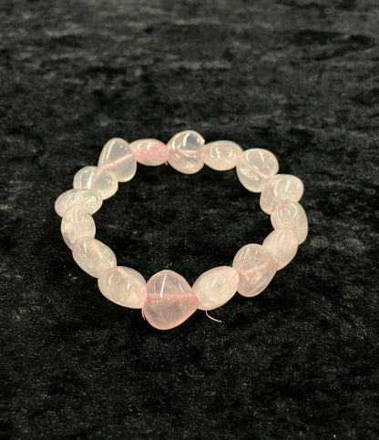 ブレスレット ローズクォーツ 5-6mm　ハートモチーフ レディース