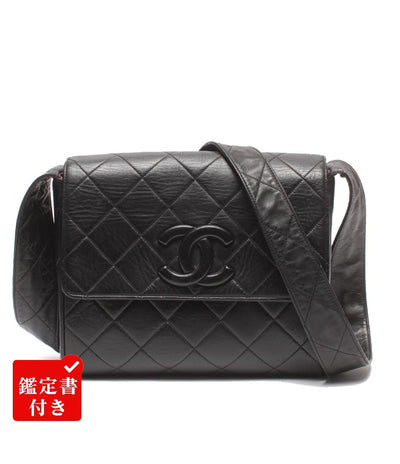 CHANEL ショルダーバッグ 斜め掛け 肩掛け 3番台 マトラッセ ラムスキン マトラッセ シングルフラップ ゴールド金具 レディース シャネル