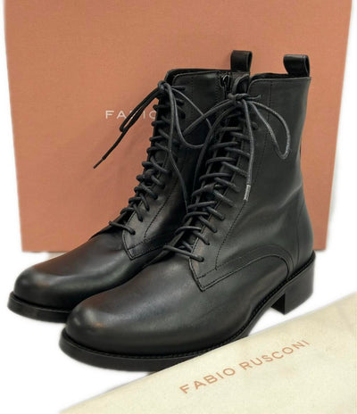 美品 FABIO RUSCONI レースアップブーツ ショートブーツ サイドジップ F-5893 レディース SIZE 37 (23.5cm) ファビオルスコーニ