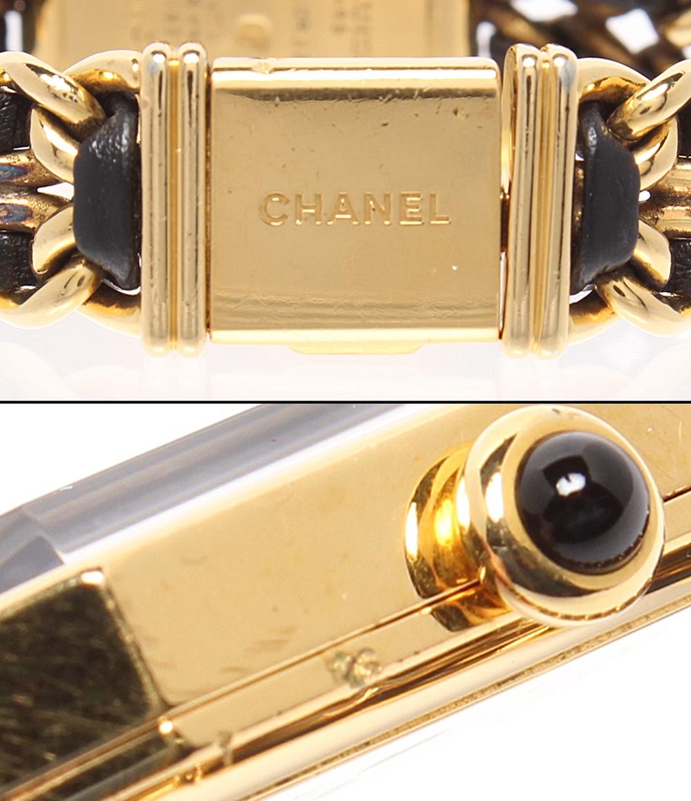 CHANEL 腕時計 プルミエール M クオーツ ブラック H0001 レディース シャネル
