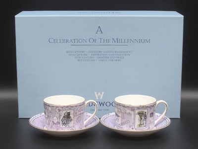 ウエッジウッド カップ＆ソーサー 2客セット ペア ミレニアムコレクション 1999年 WEDGWOOD
