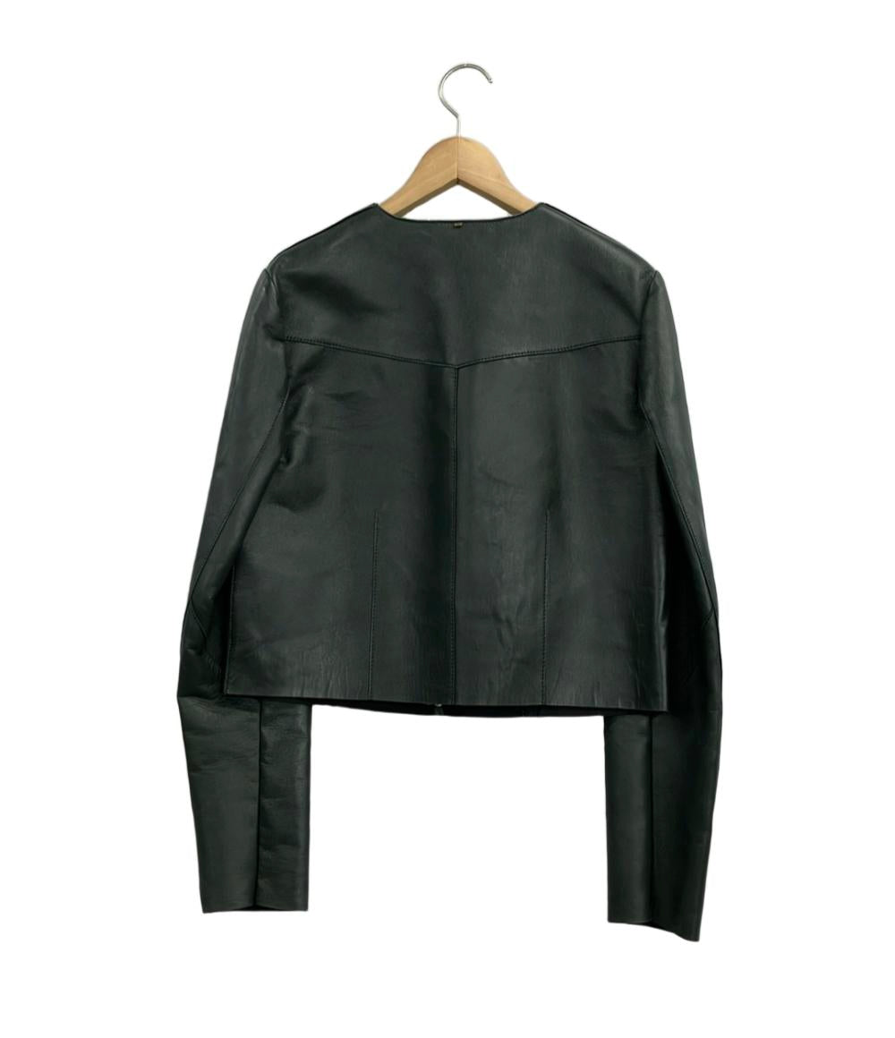 スポーツマックス ノーカラーレザージャケット レディース SIZE 42 (M) SPORTMAX