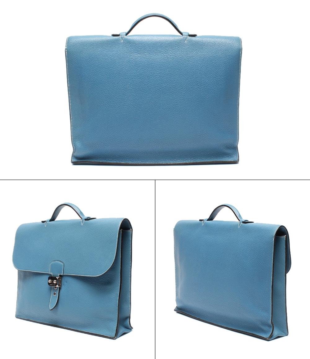 HERMES ビジネスバッグ ブリーフケース □H刻印 シルバー金具 サック