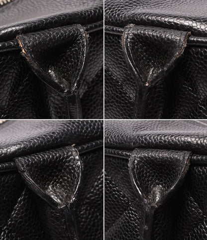 CHANEL ミニボストンバッグ ハンドバッグ マトラッセ ココマーク キャビアスキン ゴールド金具 レディース シャネル