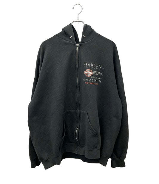 訳あり HARLEY DAVIDSON パーカー 長袖 スウェット フルジップ  ロゴ  バックプリント 00SS USA製 メンズ SIZE 3XL ハーレーダビッドソン