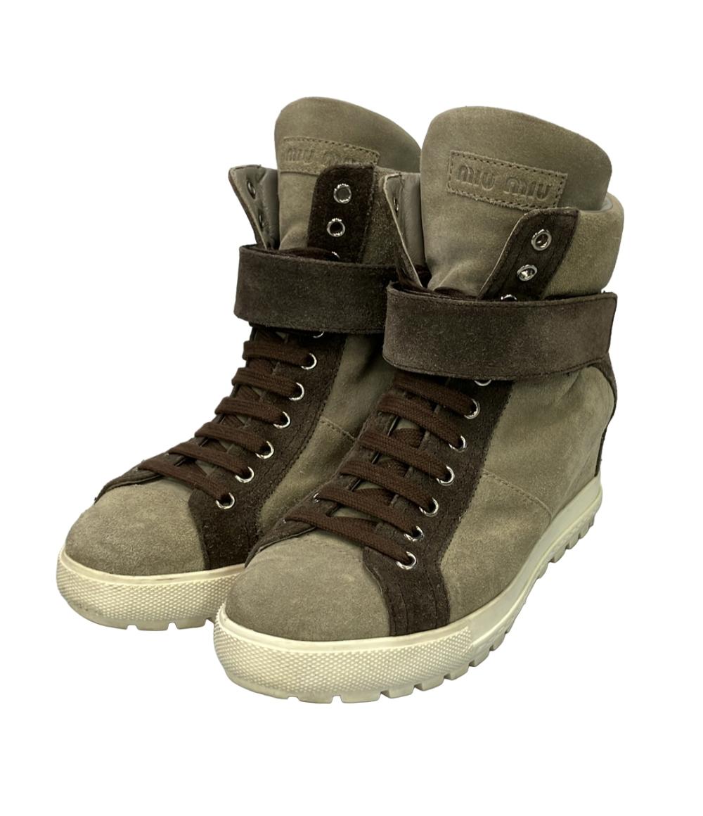 Miu Miu ハイカットスニーカーウェッジソール レディース SIZE 35.5 (S) ミュウ ミュウ
