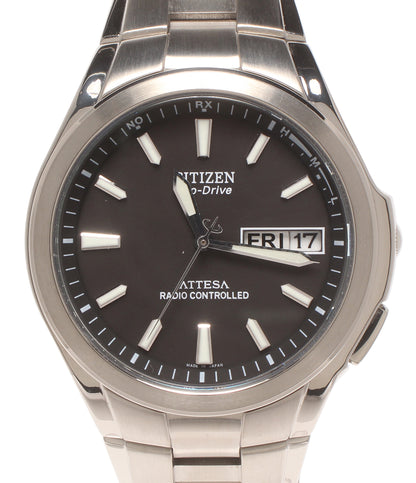美品 CITIZEN 腕時計 ソーラー電波 アテッサ ATTESA ソーラー ブラック H100-T010431 メンズ シチズン