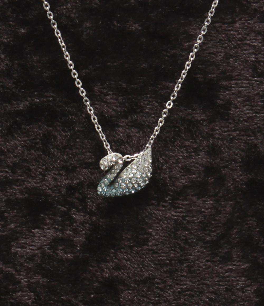 美品 SWAROVSKI ネックレス スワンモチーフ 白鳥モチーフ レディース スワロフスキー