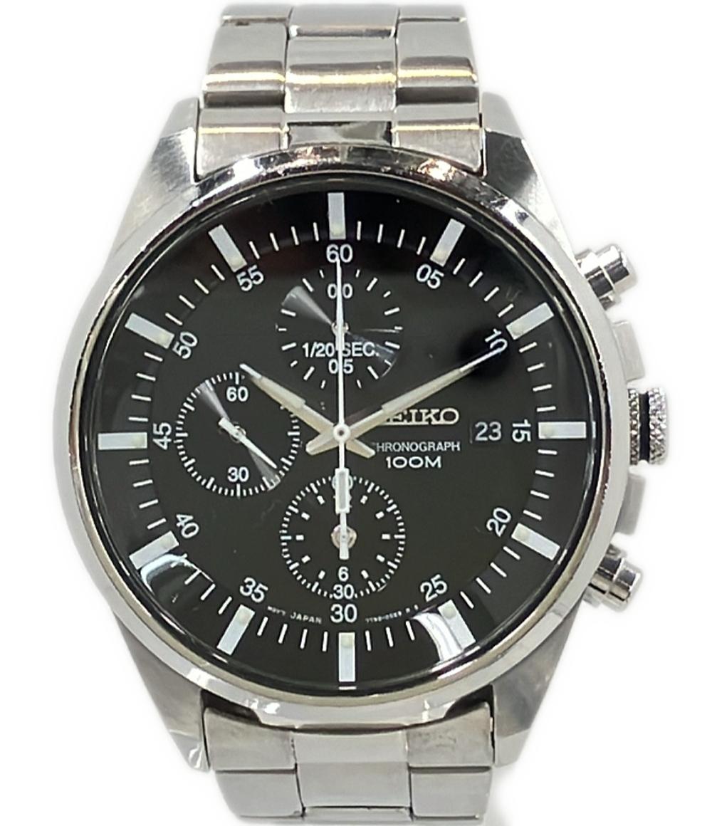 SEIKO 腕時計 クオーツ ブラック 7T92-0ME0 メンズ セイコー