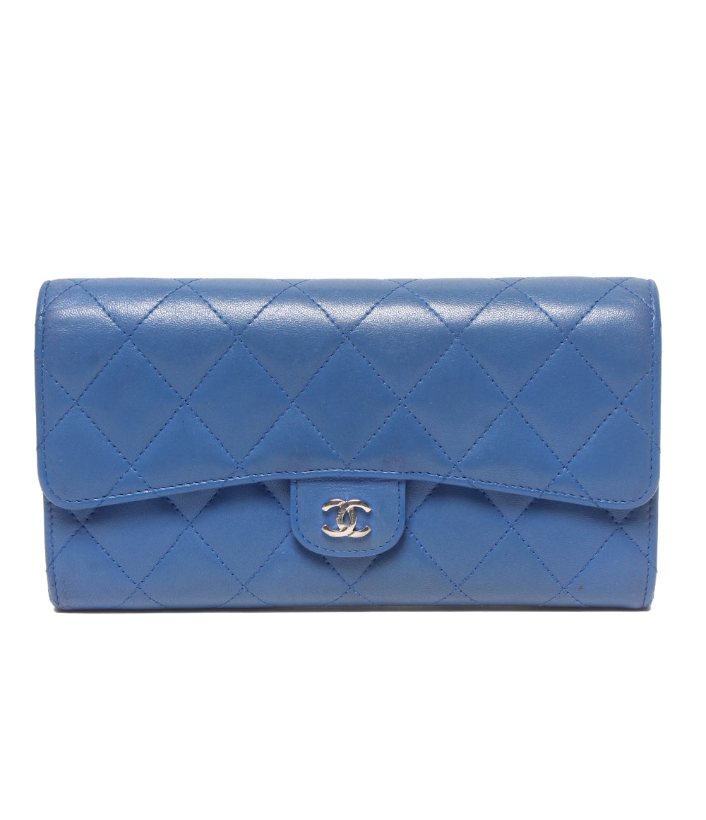 CHANEL 長財布 シルバー金具 22番台 マトラッセ レディース シャネル