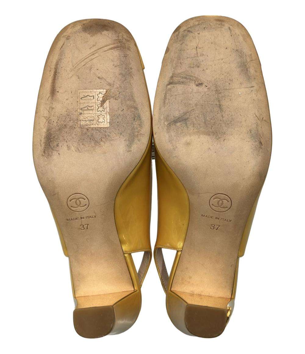 CHANEL バックストラップエナメルパンプス レディース SIZE 37 24.5(cm 
