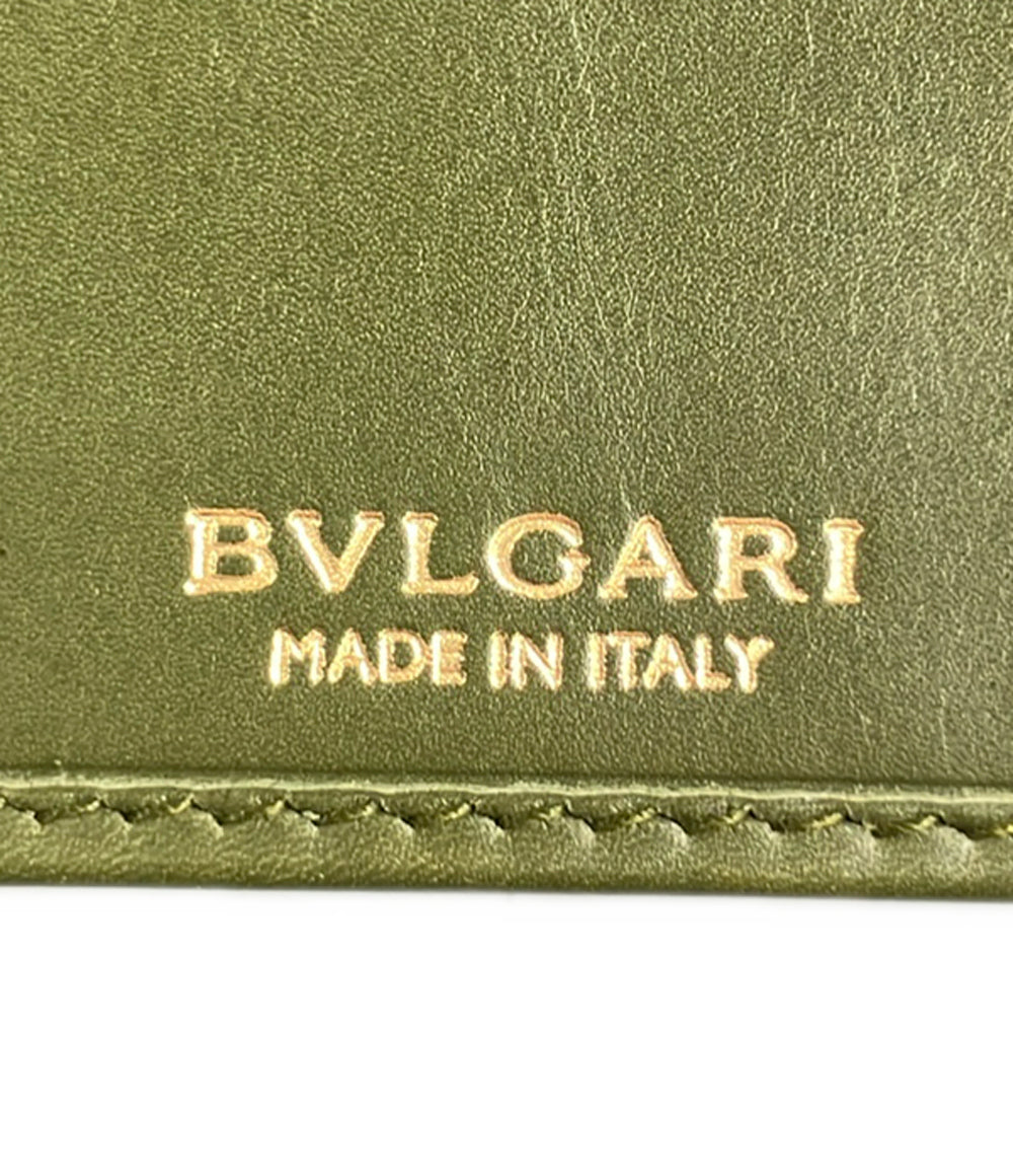 美品 BVLGARI 三つ折り長財布 ダブルホック 蛇革 レディース ブルガリ