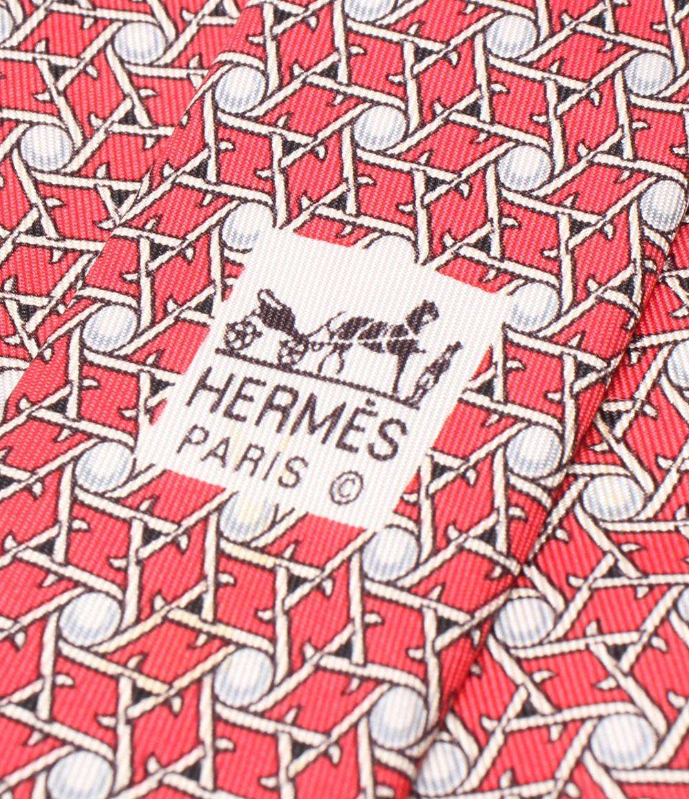 美品 エルメス ネクタイ シルク100％ 総柄 メンズ HERMES